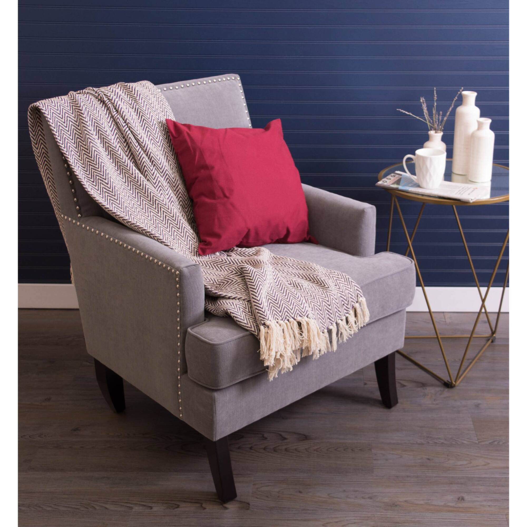 DII® Eggplant Handloom Chevron Throw
